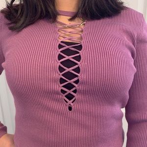 Purple Ribbed Shirt